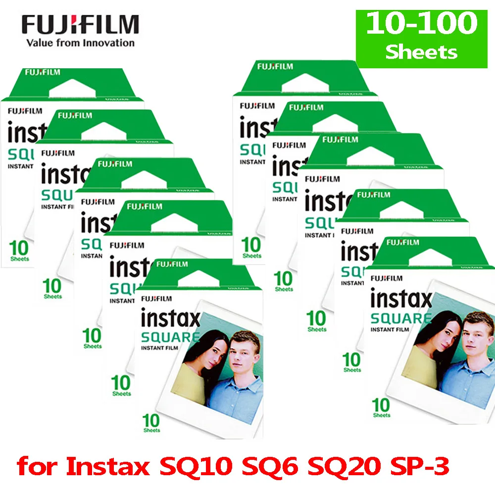 Квадратная фотобумага Fujifilm Instax 10 100 листов для Fuji Square SQ6 SQ10 SQ20 SP 3 принтер