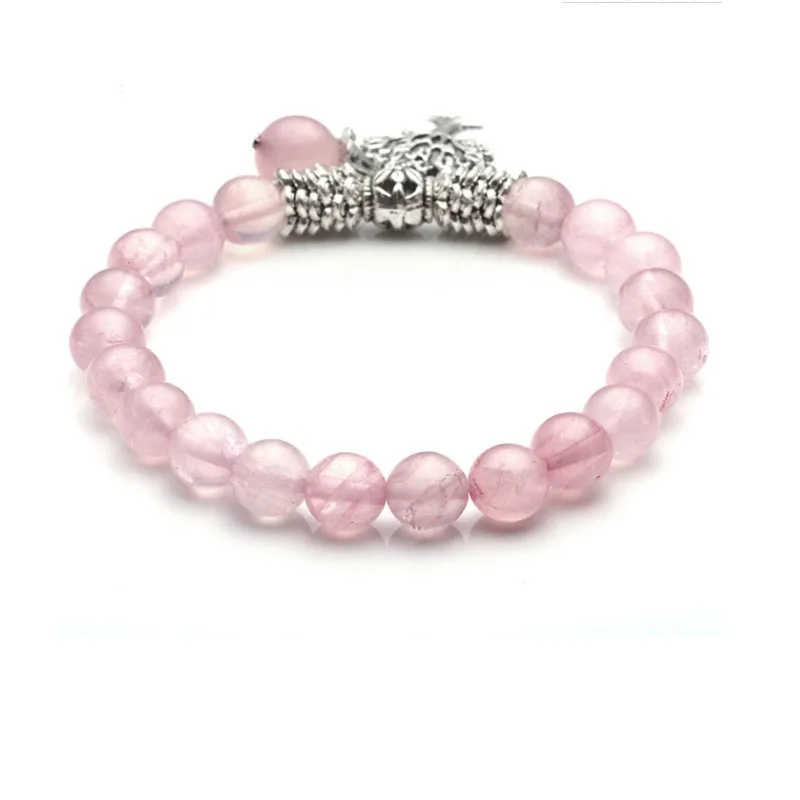 Ayliss натуральный розовый кварцевый браслет с подвеской стрейч деревом жизни |