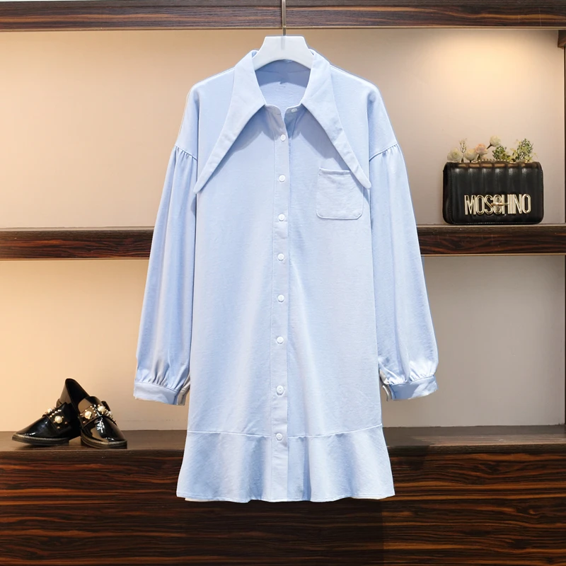 5xl плюс большие размеры женская одежда 2020 весна осень зима корейский чистый цвет