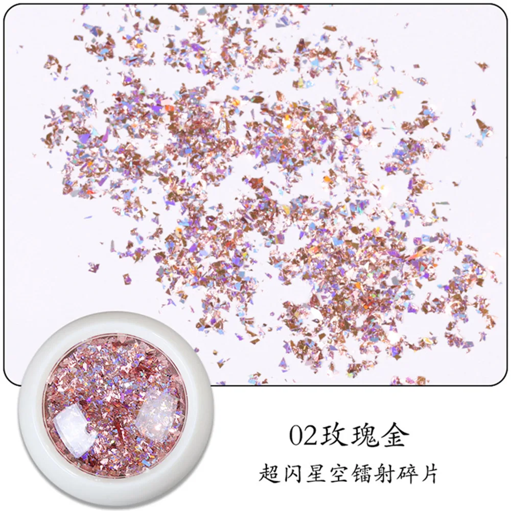 1jar 6 Colors Holo Laser Flakes Nail Sequins Holographic Glitter Powder Paillette Rose Gold Irregular Art Decorations Flake | Красота и