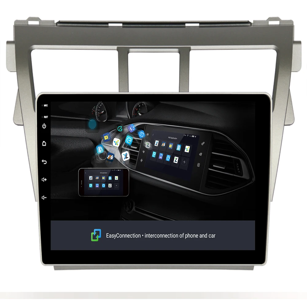 9 дюймов 2.5D Android10 автомобильный dvd мультимедийный плеер GPS для Toyota Vios Yaris Belta