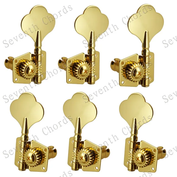 

A Set 6 Pcs Gold Open Gear 6 String Bass Guitar String Tuners Tuning Pegs Keys Machine Heads - 3L3R & 2L4R & 4L2R for choose