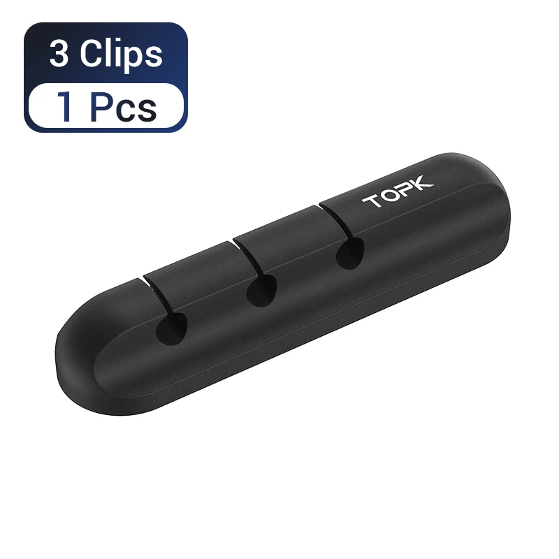 3 Clips - 1 Pieces Черные силиконовые Кабельные прихваты управление USB кабель намотки аккуратный Настольный провод легкие кабельные зажимы держатель для наушники в форме мыши - Цвет: 3 Clips - 1 Pieces