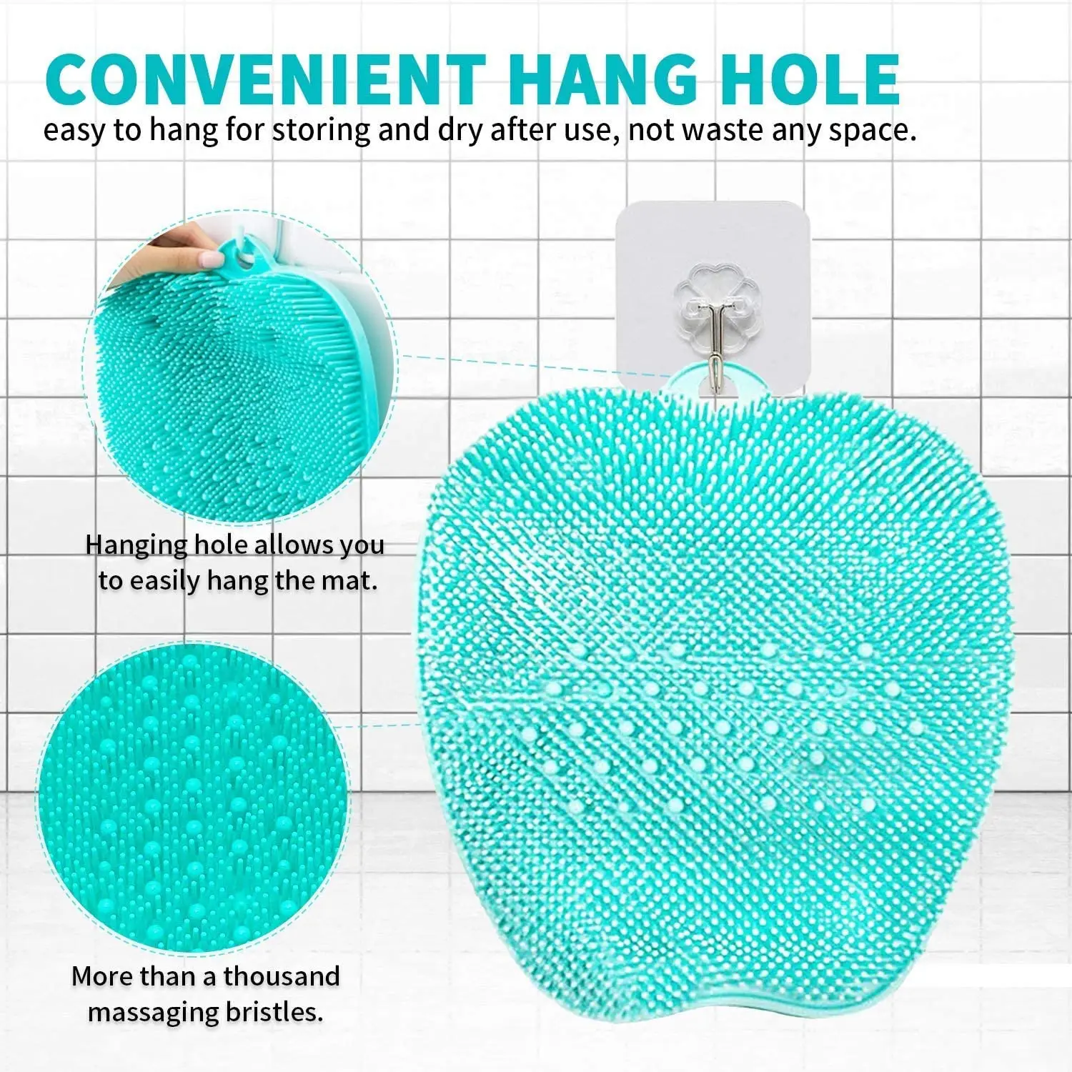 shower foot scrubber massager cleaner acupressure mat with non slip suction cups improve circulation exfoliationmassage mat free global shipping