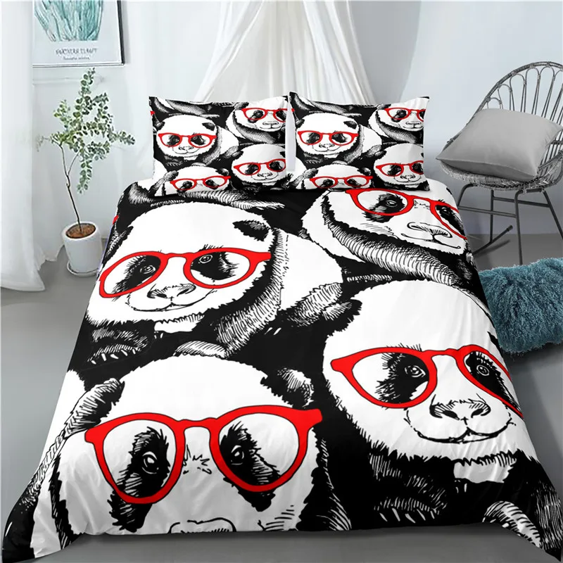 Комплект постельного белья с мультяшным 3d изображением панды комплект