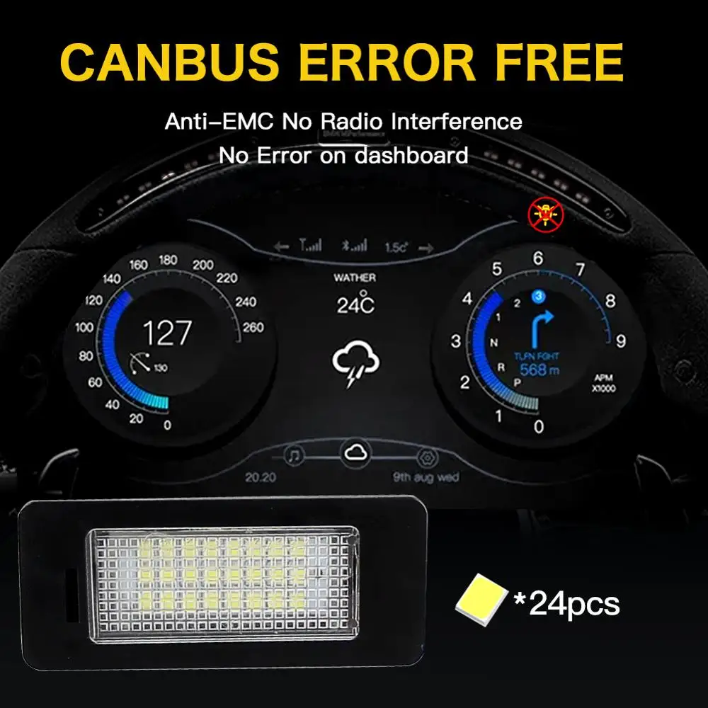 2 светодиодный светильник номерного знака автомобиля для Audi A4 B8 A5 Q5 S5 TT A1 S4 A6 A7