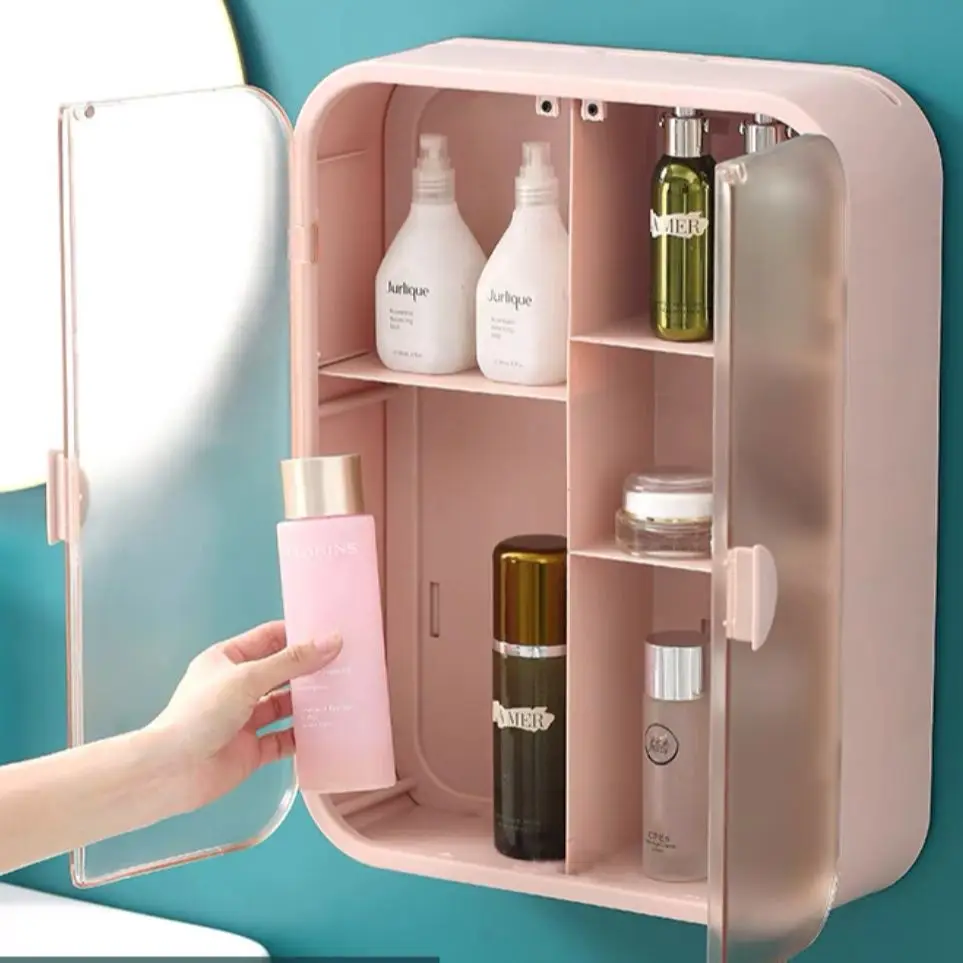 

Контейнер для хранения, контейнер для хранения для ванной комнаты, туалетный столик, стойка для кистей для макияжа, настенная Бытовая пласт...