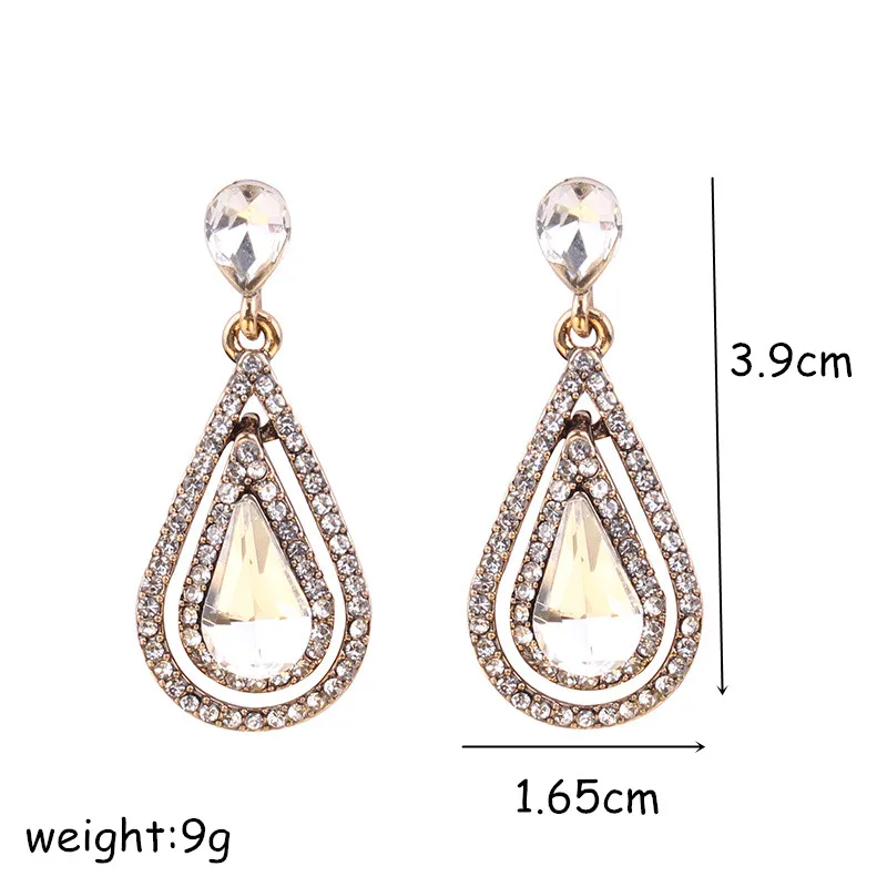 LUBOV 5 цветов Кристалл Кружева Анти Золотая металлическая цепь висячие серьги