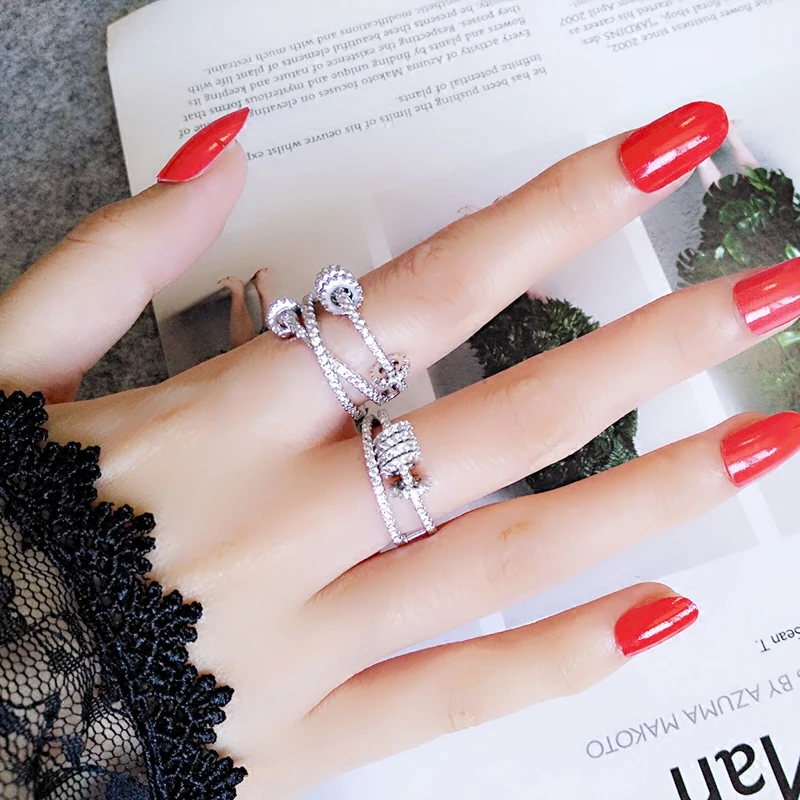 Хит продаж изысканные женские кольца белого цвета с тремя кольцами Женские