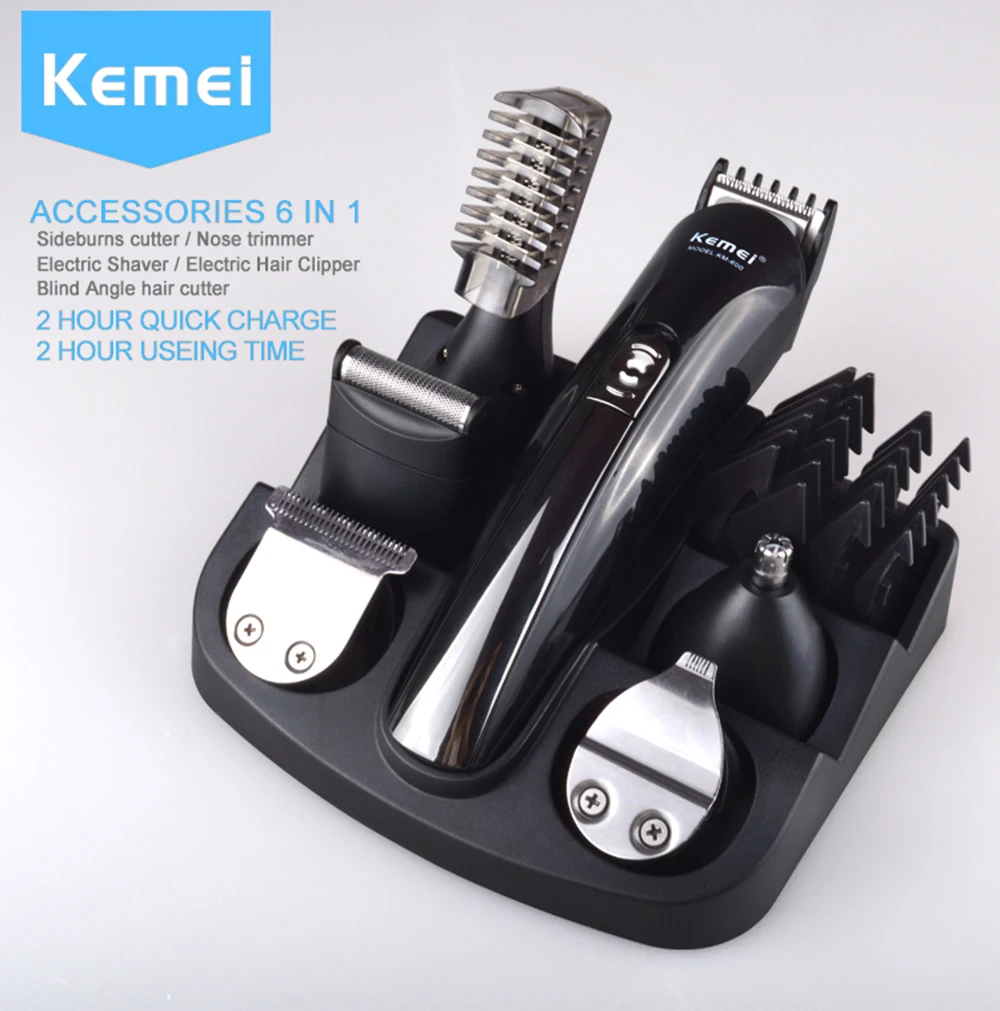 Kemei 600 триммер для стрижки волос Многофункциональный триммер для бороды и носа машинка для стрижки электробритва бритва Kemei 11 в 1