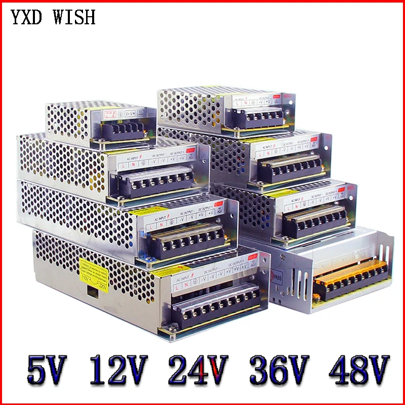 

Switching Power Supply Light Transformer AC 110V 220V To DC 5V 12V 24V 48V Power Supply Source Adapter For Led Strip CCTV