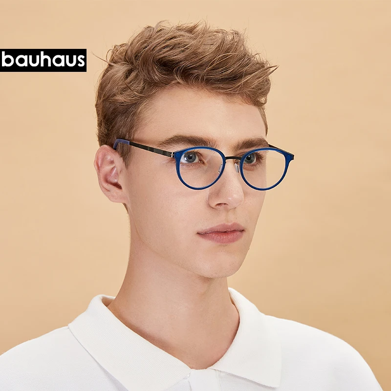 Bauhaus, TR90 Оправа очков из титанового сплава Для мужчин близорукость Стекло рецепта Стекло es в Корейском стиле оправы для очков Eyewea