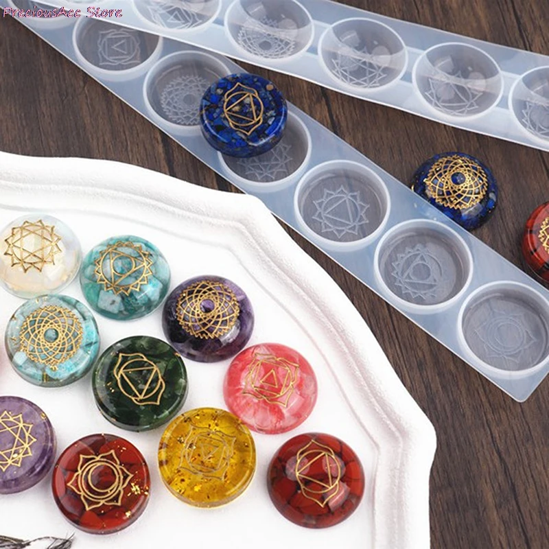 

2pcs Silicone 7 Chakras UV Resin Mold DIY Handcraft Pendant Jewelry Accessories