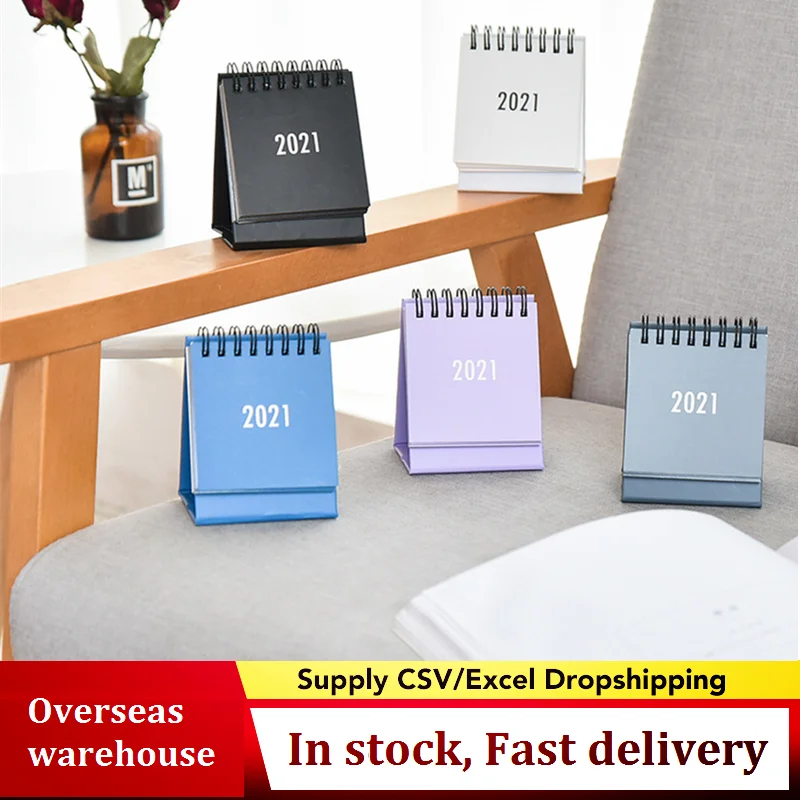 

2021 Mini Desk Calendar Creative Desktop Ornaments Portable Work Note Calendar New Year Plan Schedule Back To School