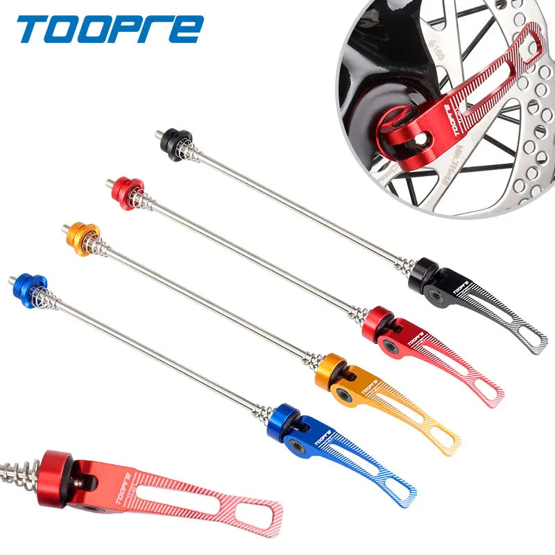 

TOOPRE Bicycle Wheel Hub Skewers Front Rear QR Quick Release Skewers MTB Road Bike Clip Lever Axle 145/185mm Ti Axis Skew