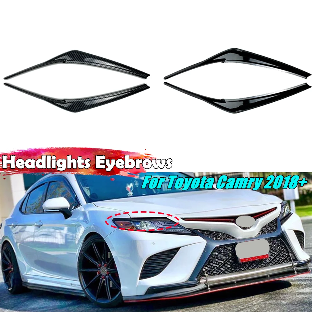 A Pair Car Headlights Eyebrows Eyelids Stickers Trim Cover For Toyota Camry 2018+ Car Accessories A Pair Car Headlights Eyebrows Eyelids Stickers Trim Cover For Toyota Camry 2018+ Car Accessories