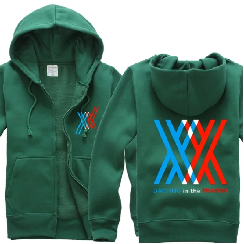 

High-Q Unisex Anime DARLING in the FRANXX HIRO Hooded Hoodie Cardigan DARLING in the FRANXX ZERO TWO Casual Jacket Hoodie