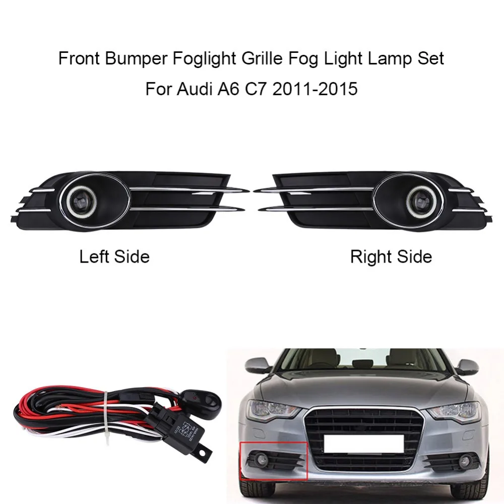 Передний бампер автомобиля туман светильник решетка лампа набор для Audi A6 C7 2011 2012