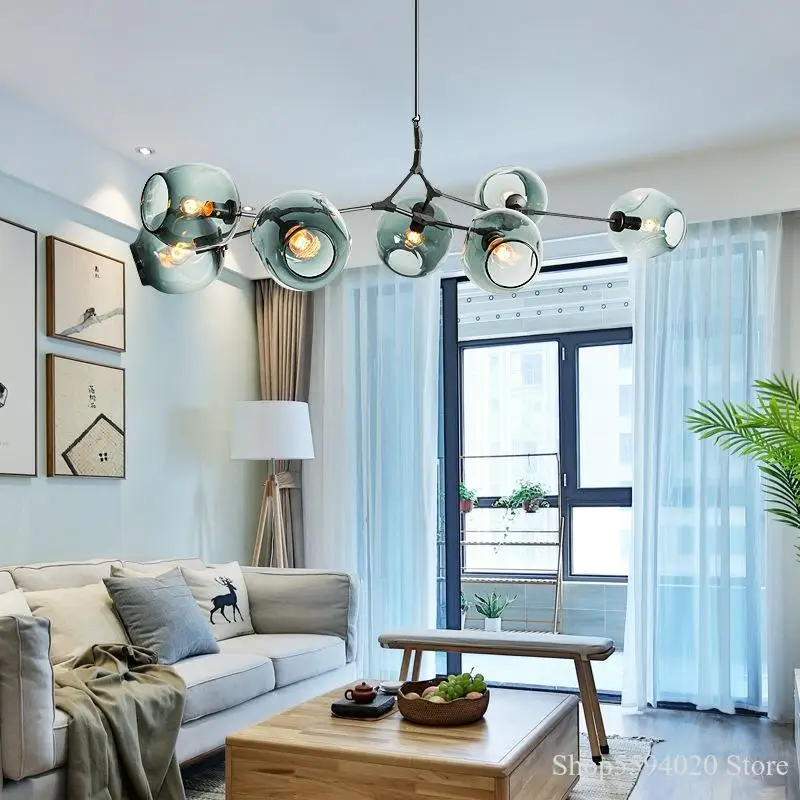 Дизайнерские подвесные лампы для гостиной светильник стеклянный подвесной