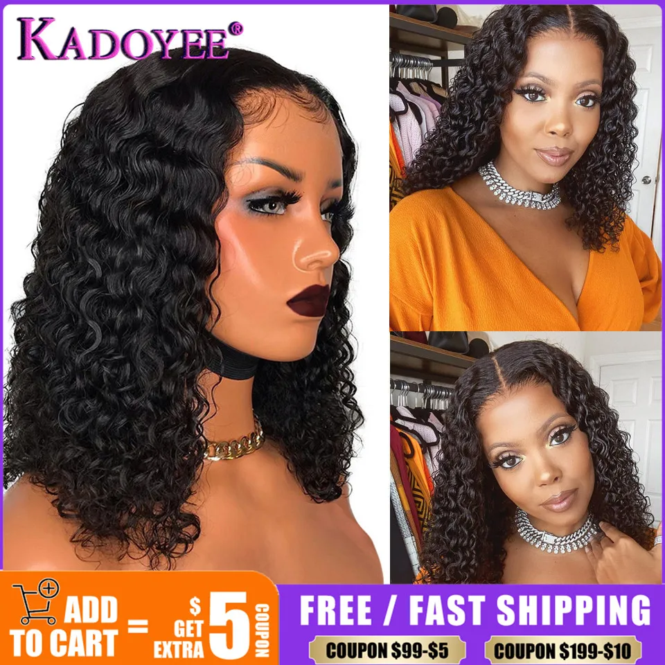 

13X4 Curly Bob Wig Lace Front Human Hair Wigs For Women Kinky Curly Lace Frontal Wig 4X4 Closure Wig Brazilian Remy 5X5 Lace Wig
