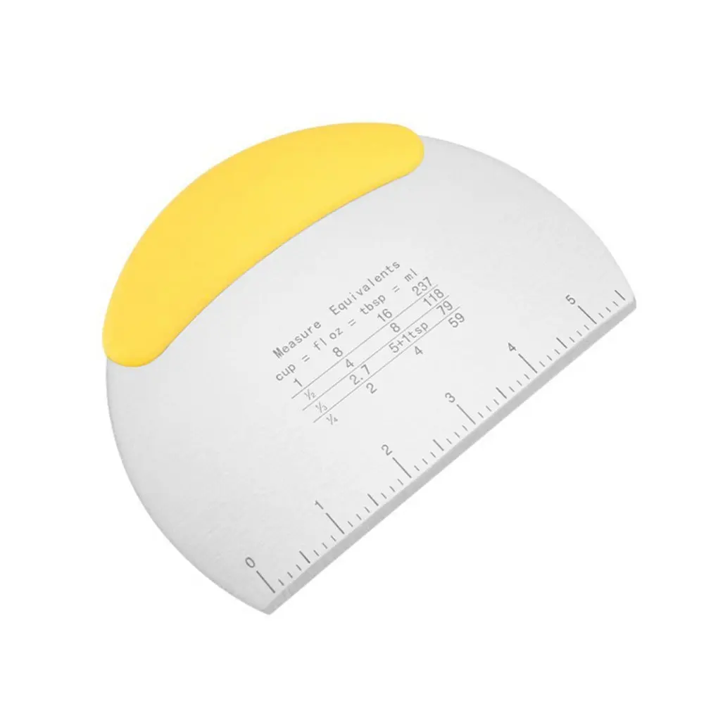 

Stainless Steel Pizza Cutter Portion Maker Durable Food Scrapers Rubber Handle Cut Knife Dough Pastry Scrapers Chopper
