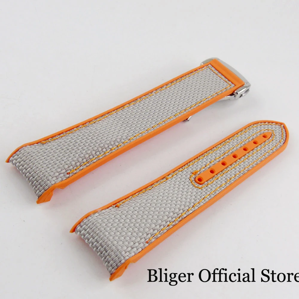 BLIGER 20 мм резиновый ремешок для часов со стальной застежкой браслета - купить по