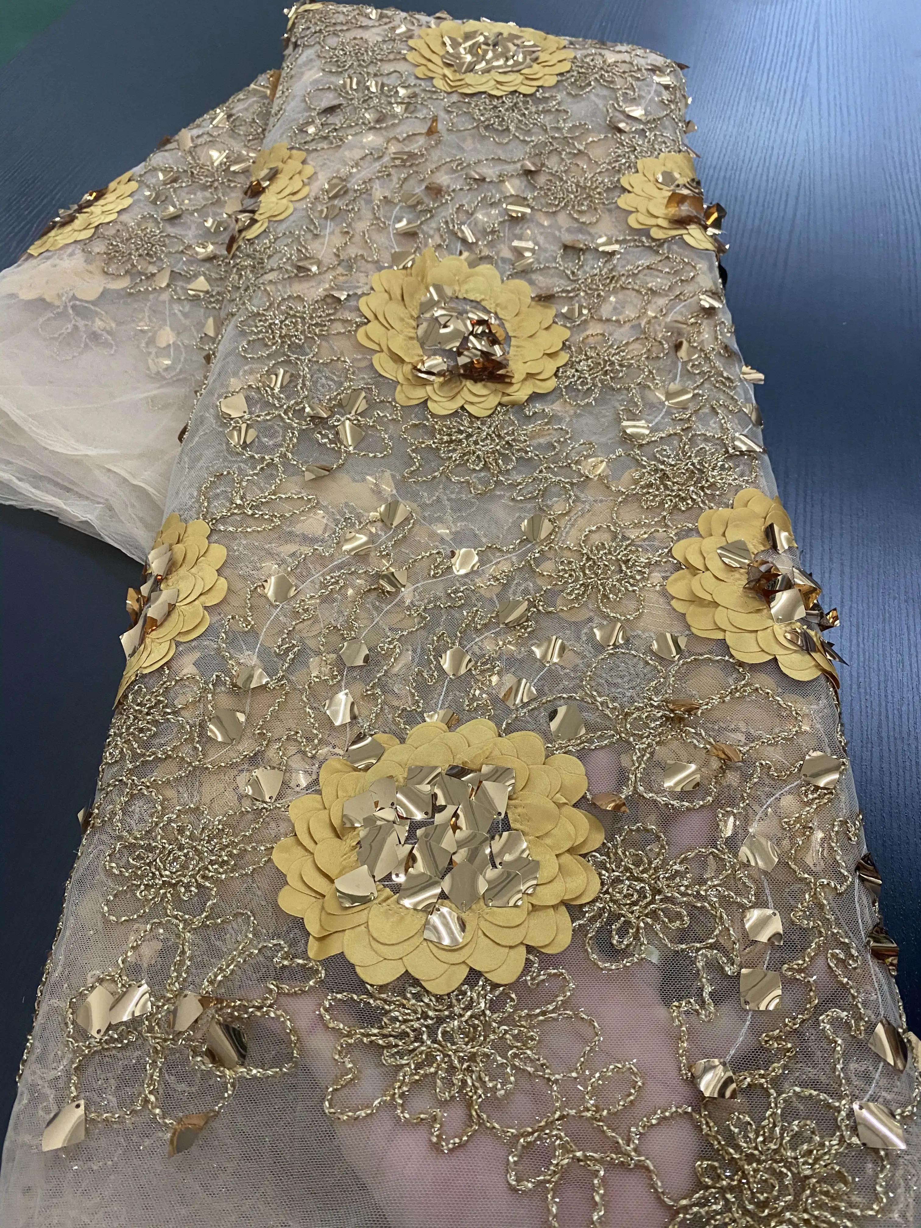 Африканская французская 3D Тюлевая кружевная ткань 2021 высококачественное