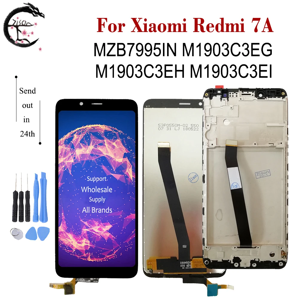 ЖК-дисплей с рамкой для Xiaomi Redmi 7A MZB7995IN, ЖК-дисплей с сенсорным экраном и дигитайзером в сборе Redmi7A, M1903C3EG, M1903C3EH