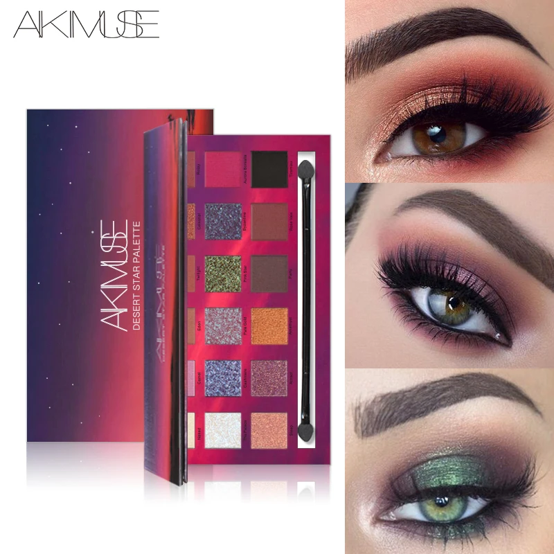 Палитра теней для век KIMUSE 18 цветов тени с блестками пигментные водонепроницаемые