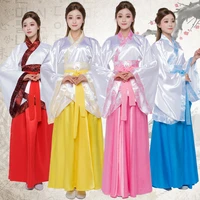 women hanfu traditional costumes tang suit women satin dress men gown set spring festival performance stage wear cosplay clothes