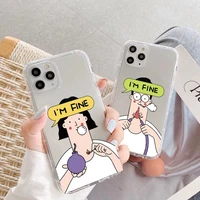 i am fine couple phone case for iphone 12 11 13 pro max x xs max xr 7 8 plus se 2020 soft clear transparent back cover fundas
