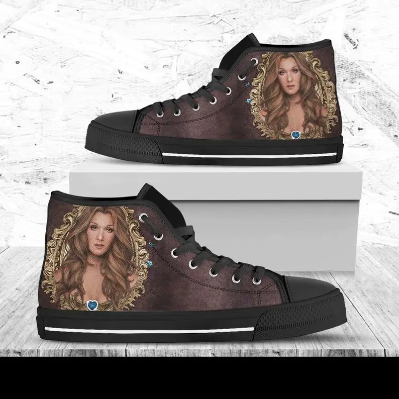 

Celine Dion Custom Hightops Casual Sneakers Shoes For Man High For Men/high Quality Handiness Light Weight Sneakers