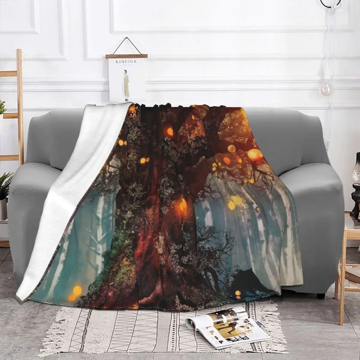 Психоделическое одеяло в виде секретной земли мягкое переносное Фланелевое