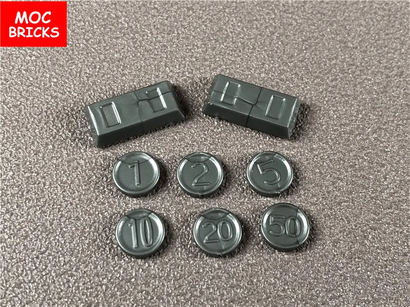 10 компл./лот кубики MOC темно серебристо серый Сумочка для денег и монет посуда