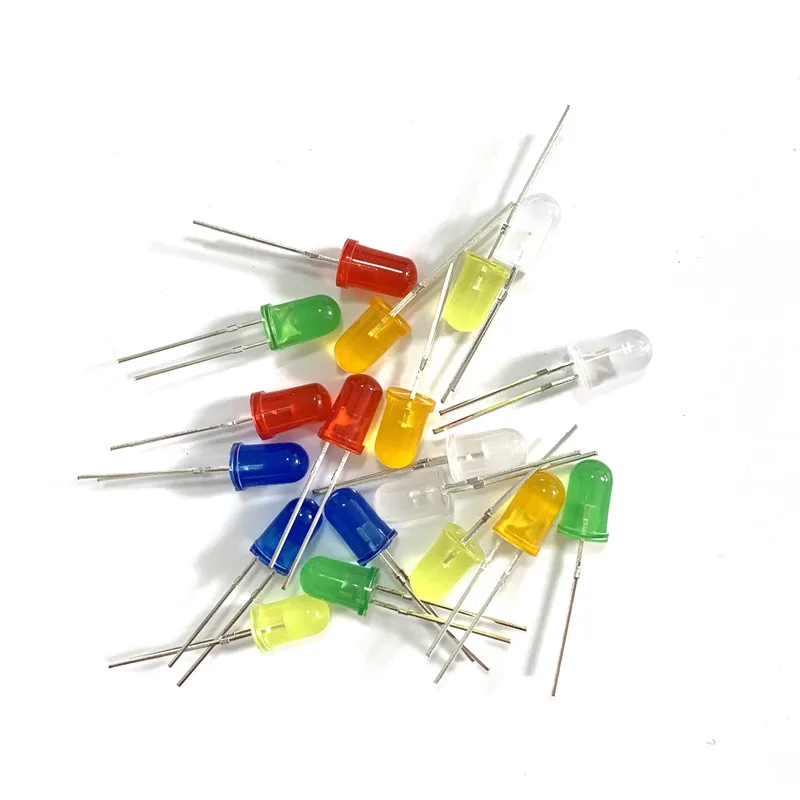 100PCS 5mm Diffused LED White Red Green Blue Yellow Orange 20mA DIP Light Lamp Assorted Kit Set F5 | Освещение