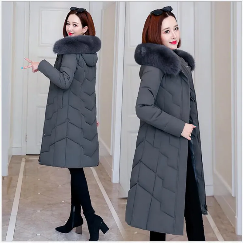 

Winter coat women 2020 new arrival winter jacket women with a fur collar outerwear high quality Mother winter parkas 4XL G756