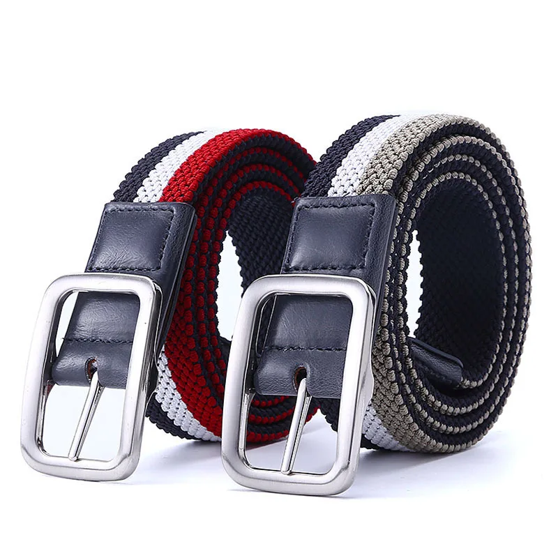

Ladies and Men's Universal Woven Elastic Belt Zinc Alloy Buckle Elastic Decorative Belt Customized Non-porous Tactical Belt