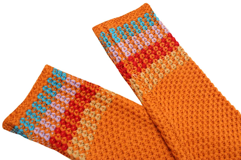 

Fashion Causal Women Pullovers Sweater Long Sleeve Hooded Tops Female Knitwear Outerwear Women Striped Patchwork Sweaters