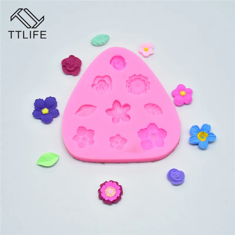 TTLIFE 3D Triangle Flower Collection Silicone Mold Fondant Cake Decorating DIY Tools Chocolate Soap Baking Moulds Kitchen Gadget | Дом и сад