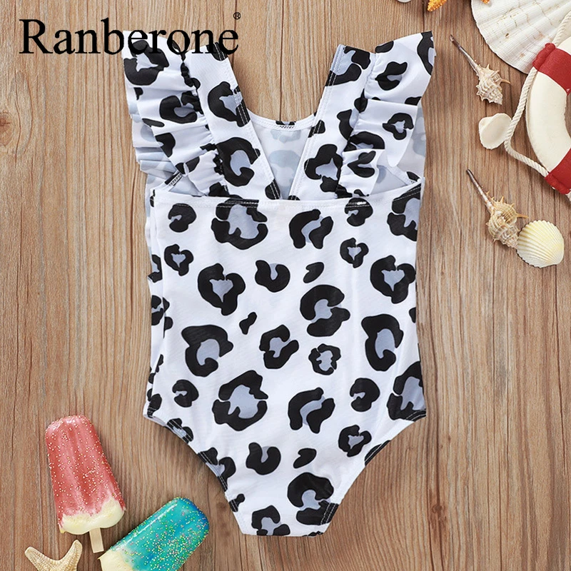 Цельные летние детские леопардовые для малышей и девочек бикини купальный