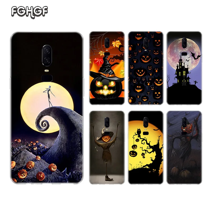 Happy Halloween Luxury Soft TPU Silicone Phone Back Case For OnePlus One Plus 7 Pro 5 5T 6T 6 Fundas Printed Cover Coque |