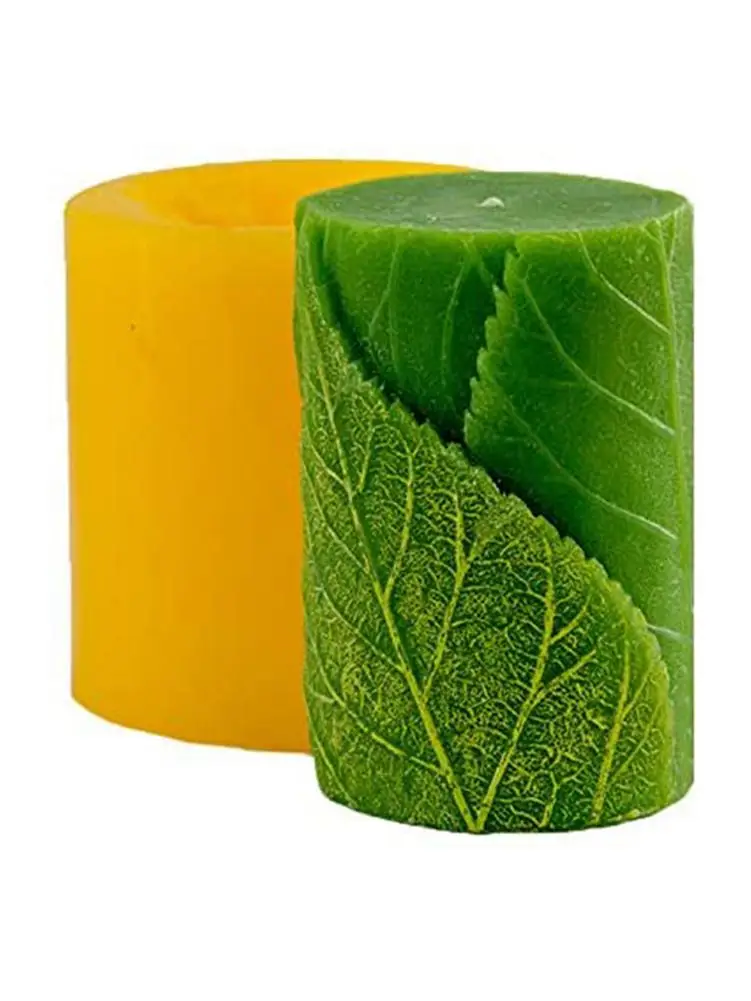 Новая форма для свечей 3D силиконовая рукоделия цилиндр с листьями сделай сам