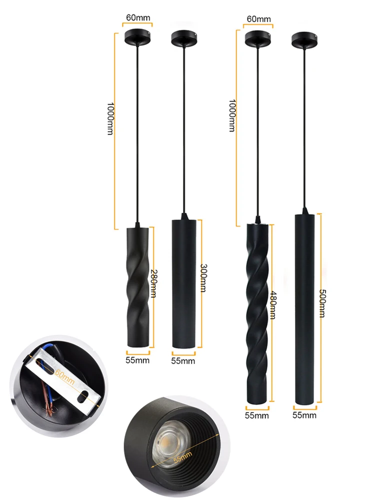 Подвесной светильник dimmable Подвесной светильник Кухня River Island Обеденная магазин барная стойка украшения цилиндра трубы Освещение для кухни