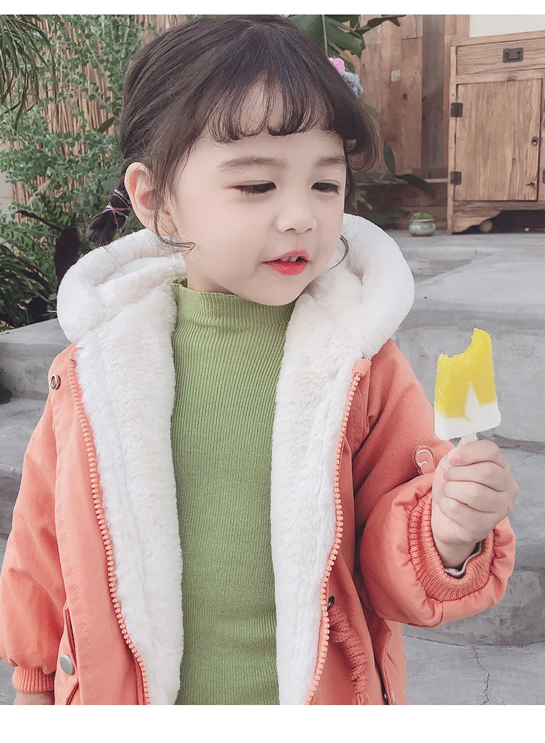 Пальто для девочек 3-7 лет новая зимняя детская одежда на осень и зиму из плотного