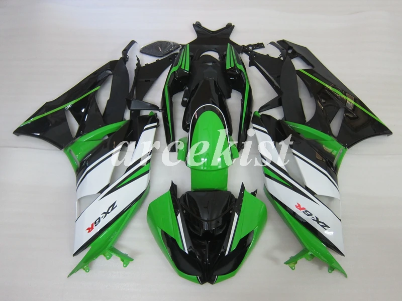 Литьевая Форма ABS Обтекатели тела набор подходит для Kawasaki ZX6R 2009 2010 2011 2012 ZX-6R 09 10 11 12 ниндзя 636 холодный зеленый белый