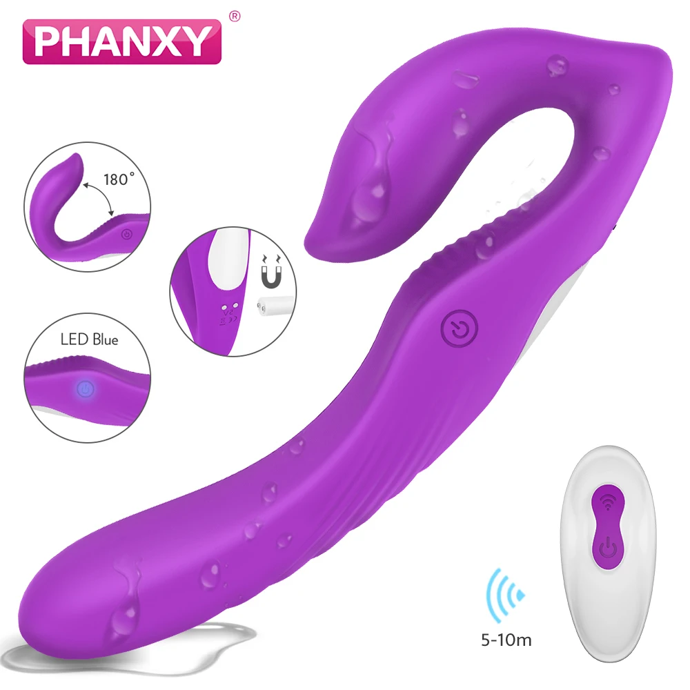 PHANXY Двойной Лесбийский Вибратор для Женщин G Spot Вибрирующий Фаллоимитатор Для