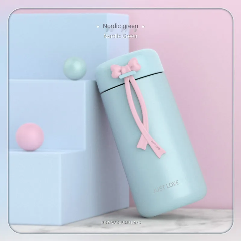 

New Creative Bowknot Water Cup Portable Thermal Insulation Bottle Outdoor Travel Sports Fashion Thermal Insulation Bottle