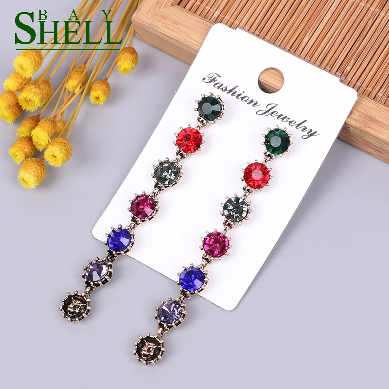 2020 длинные серьги роскошные с кристаллами ювелирные изделия модные для женщин и
