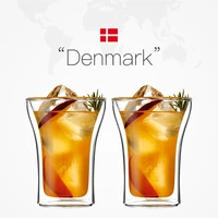 denmark new design double wall glasses assam milk tea glass graceful vacuum cafe latte coffee cappuccino mug beer cold drink cup