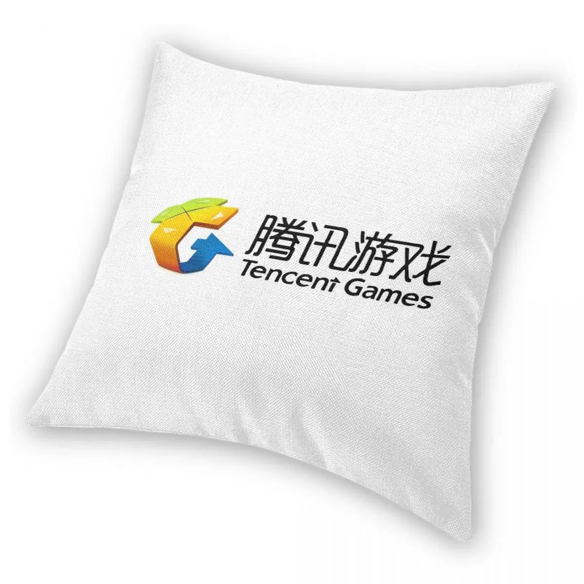 Квадратная наволочка с логотипом игры Tencent из полиэстера и льна бархатным узором